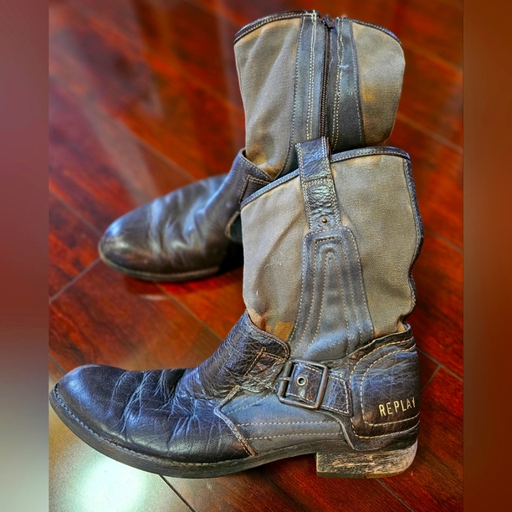 Replay Leather Moto Boots